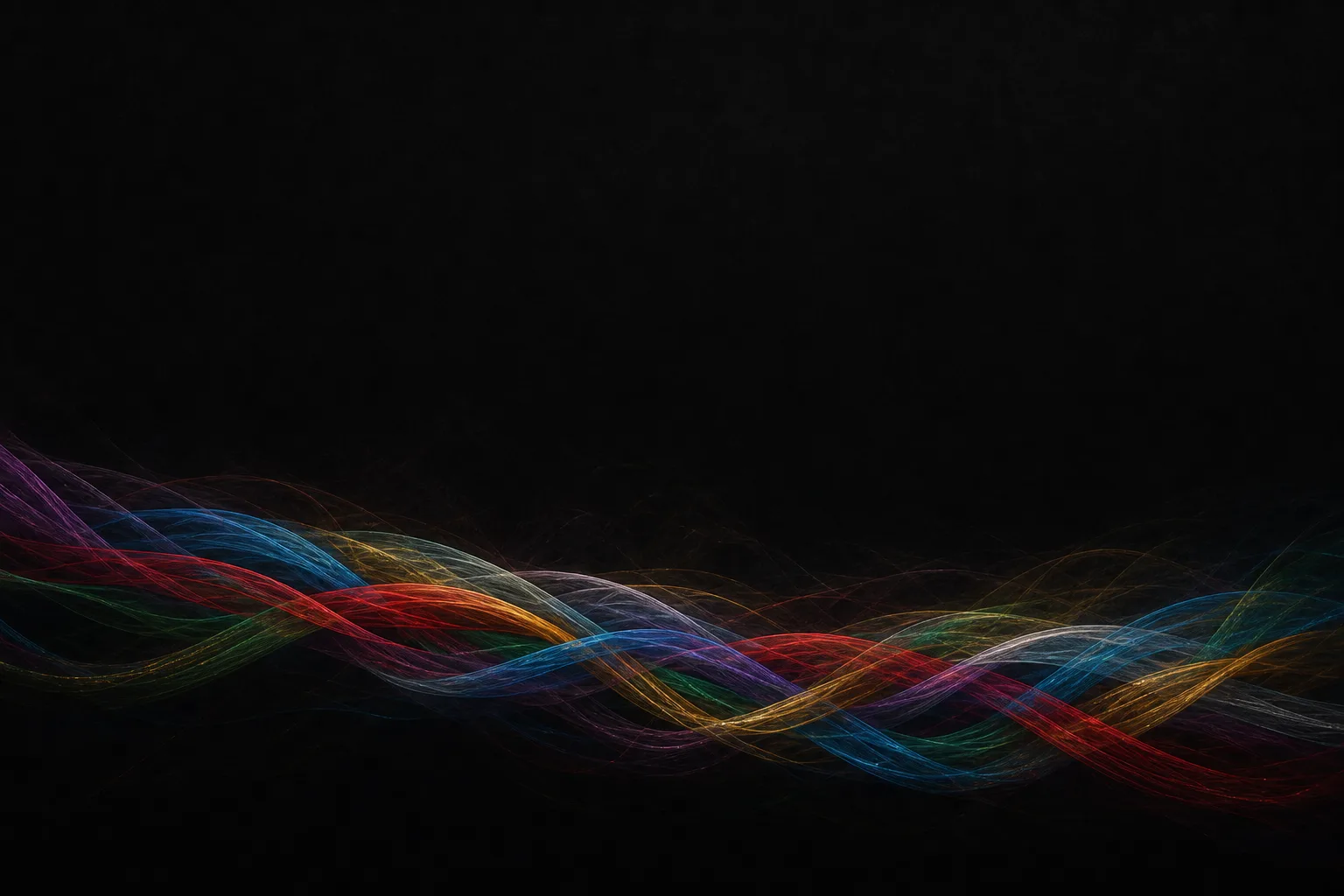 All six ink colors swirling together in the dark